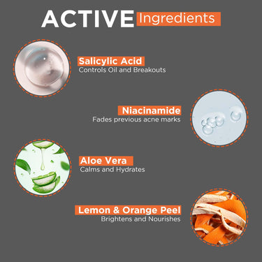 Beardhood Clean Look Face Wash for Oily and Acne Prone Skin with 2% Salicylic Acid & 1% Niacinamide 100ml | For Deep Pore Cleansing, Oil Control and Acne
